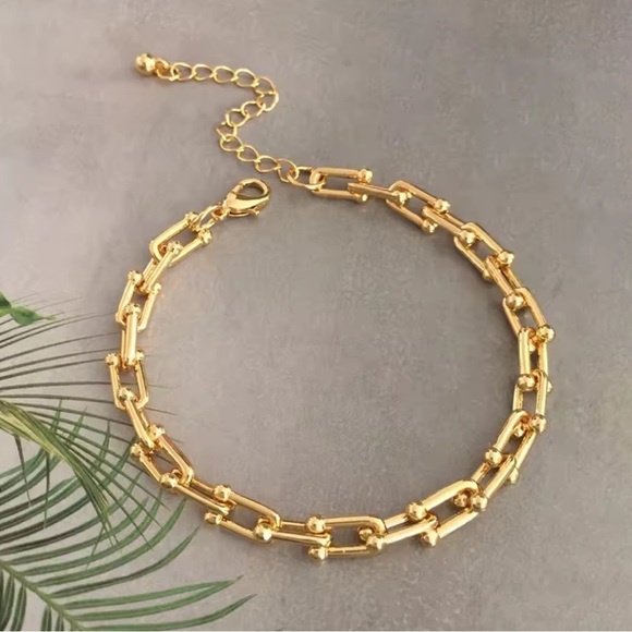 Anthropologie Jewelry - ✨ Just In gold color plated Women’s adjustable  brands model Chain bracelet